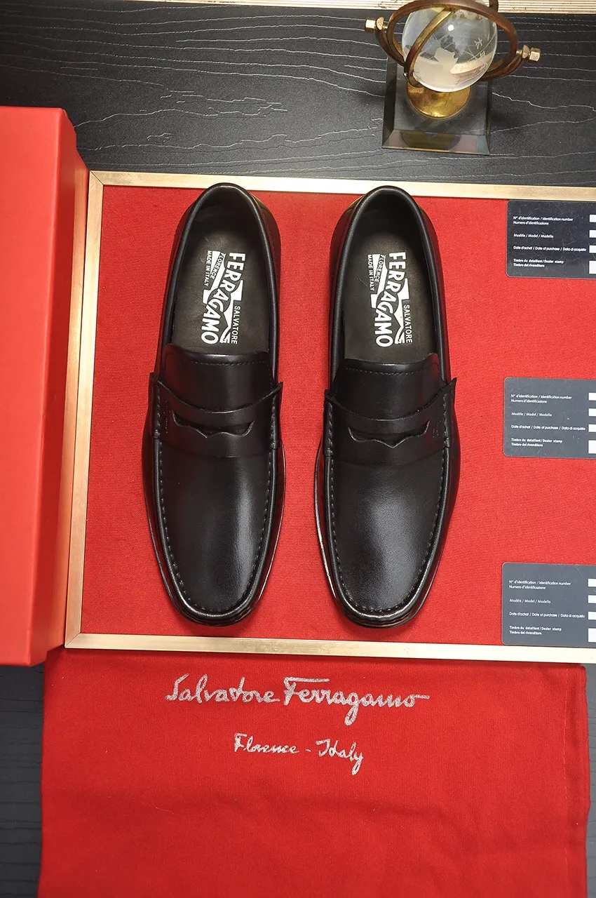 Men's shoes 💰500💶[Ferragamo/Ferragamo] The latest model in the counter. Original imported open-sided high-quality cowhide hand-woven + imported 🐂 cowhide + original luxury metal buckle + original combination outsole. Comparison without pressure 38--44🎉